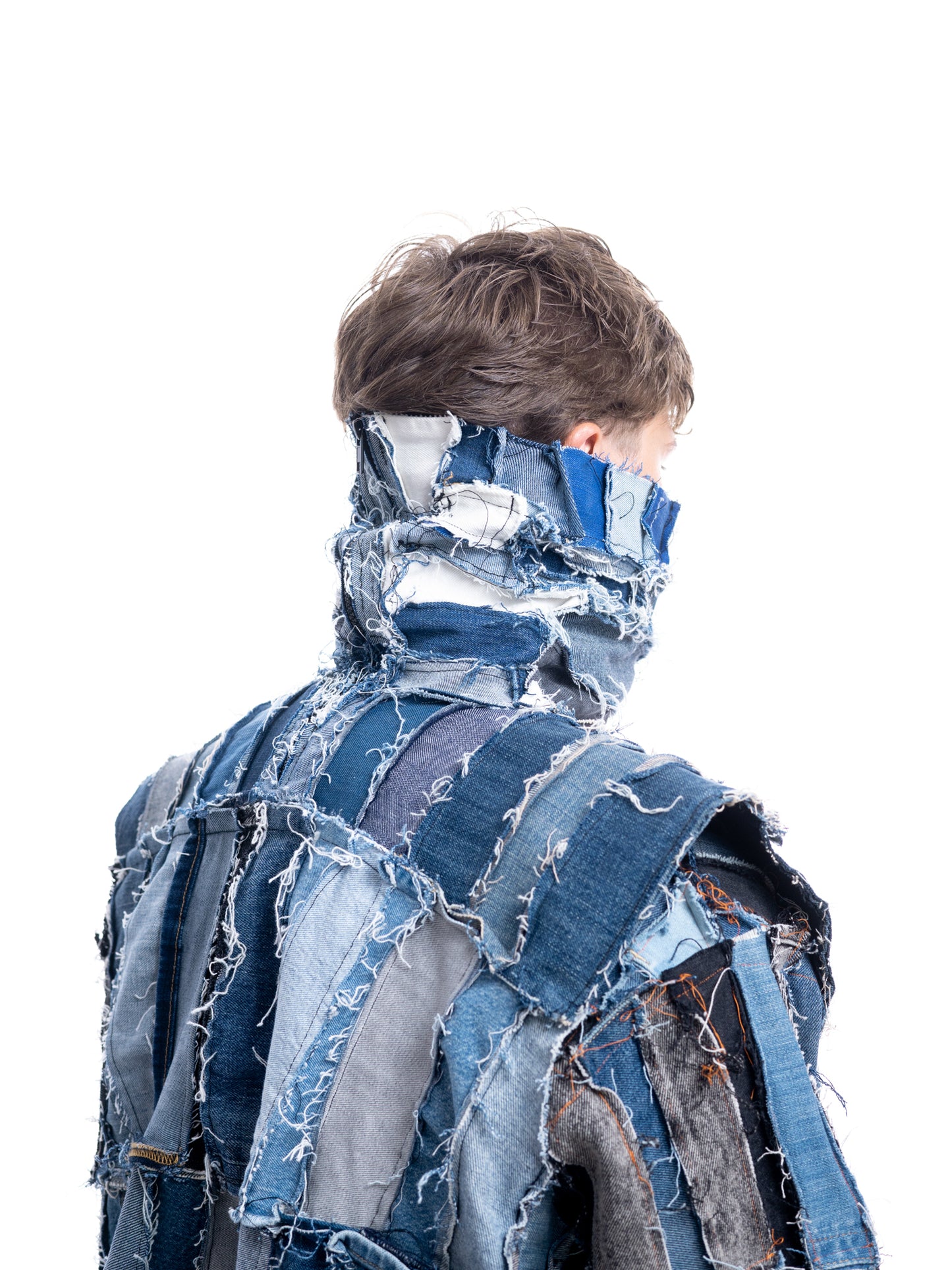 BB05 LA GAUDE - SMANICATO COLLO ALTO DENIM