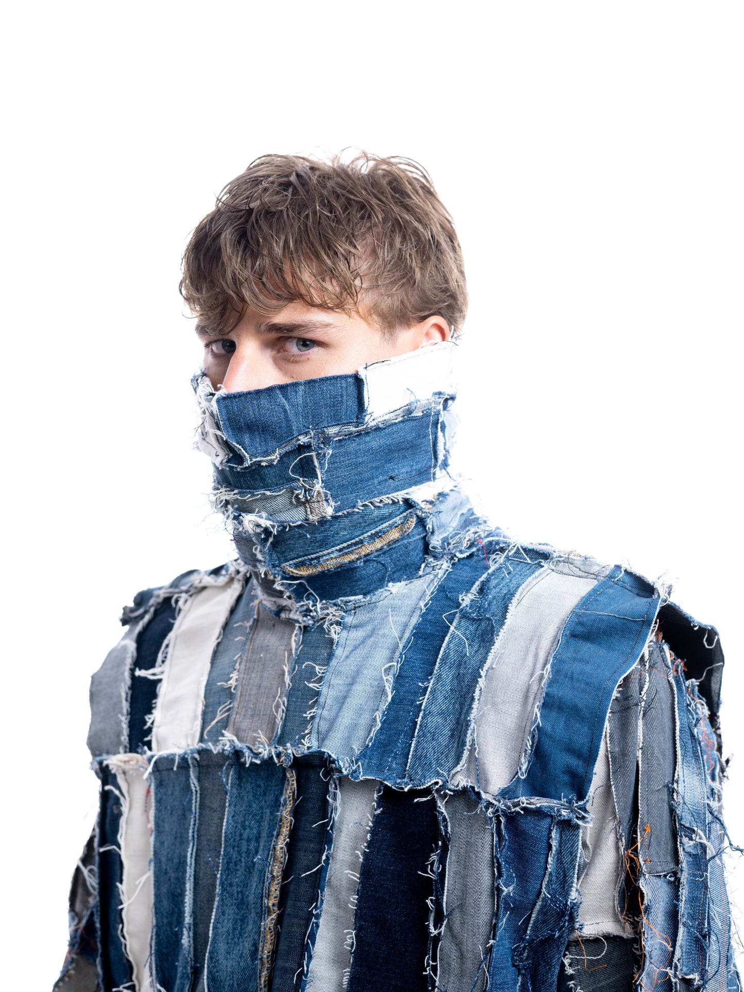 BB05 LA GAUDE - SMANICATO COLLO ALTO DENIM