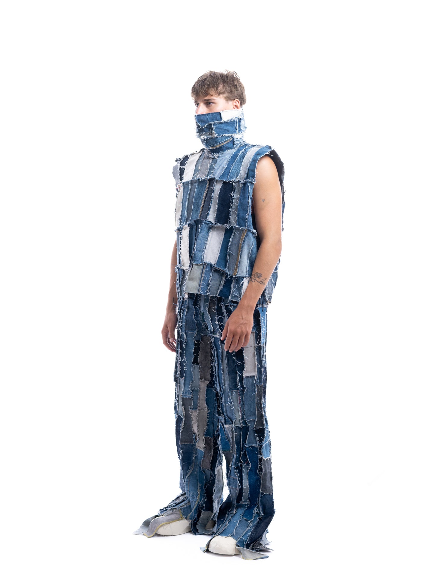 BB05 LA GAUDE - SMANICATO COLLO ALTO DENIM