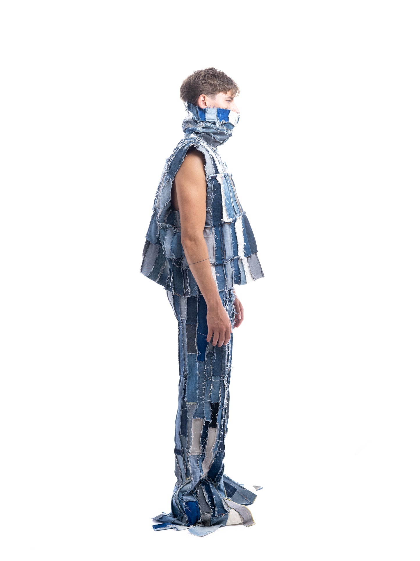 BB05 LA GAUDE - SMANICATO COLLO ALTO DENIM