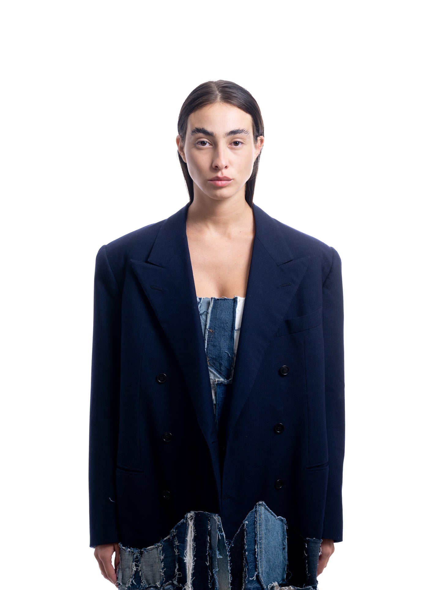BB01 LE CORBUSIER - CAPPOTTO MISTO LANA E DENIM