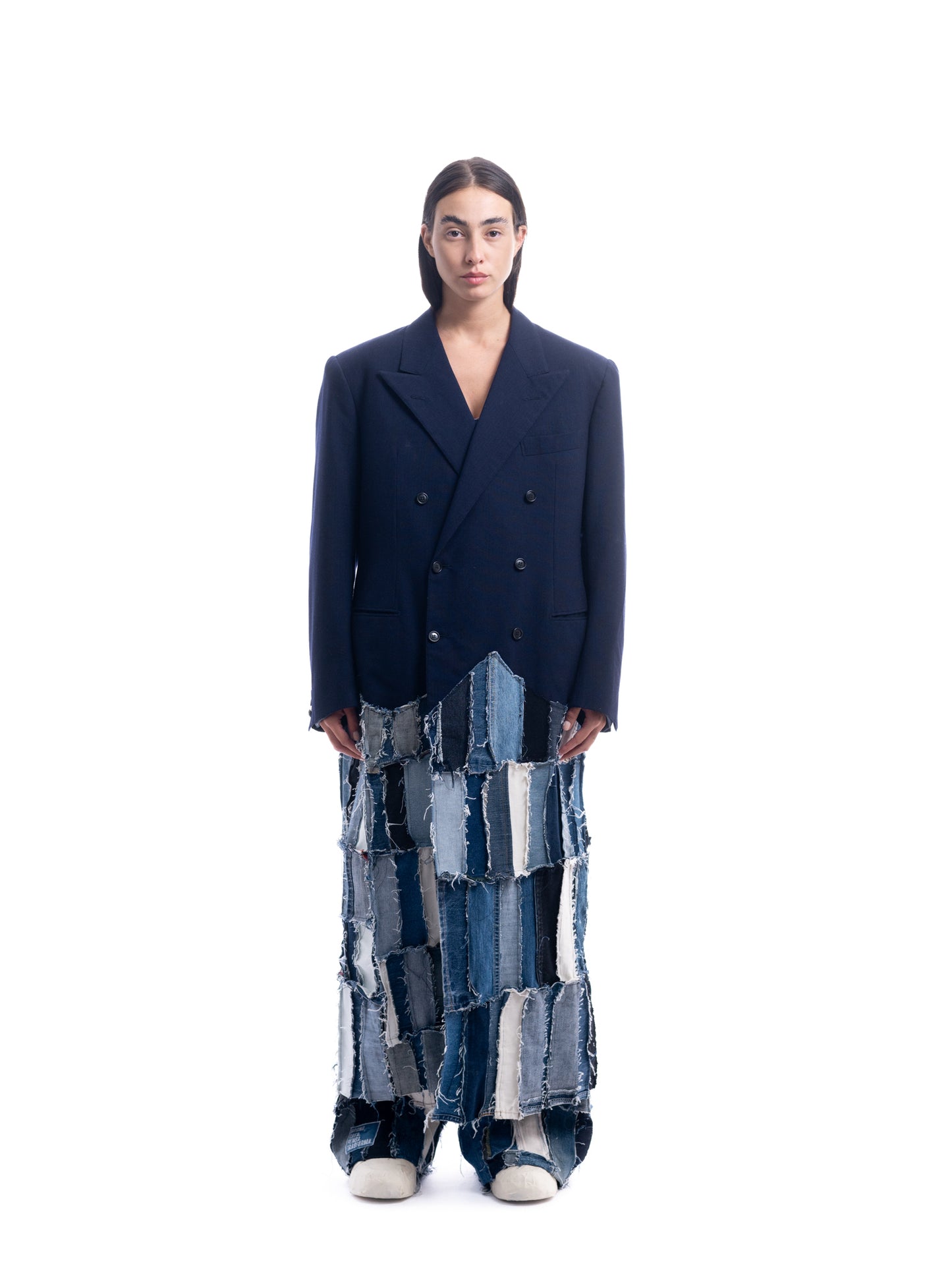 BB01 LE CORBUSIER - CAPPOTTO MISTO LANA E DENIM