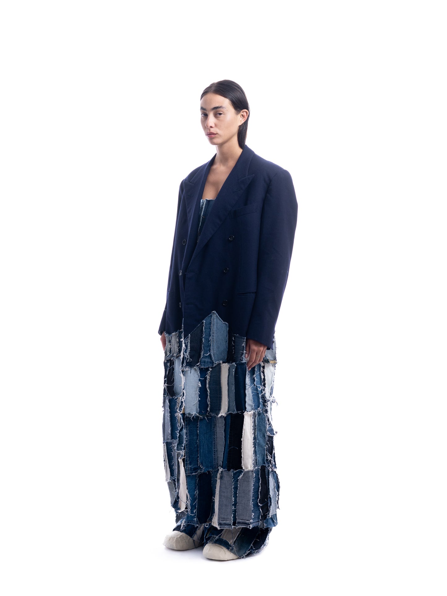 BB01 LE CORBUSIER - CAPPOTTO MISTO LANA E DENIM
