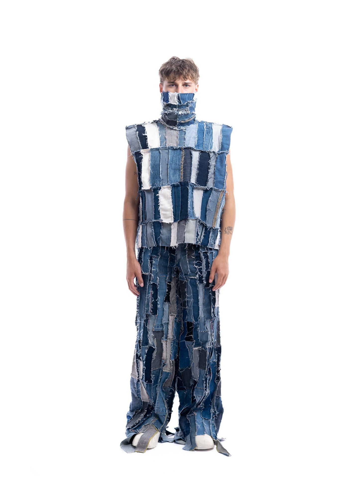 BB05 LA GAUDE - SMANICATO COLLO ALTO DENIM