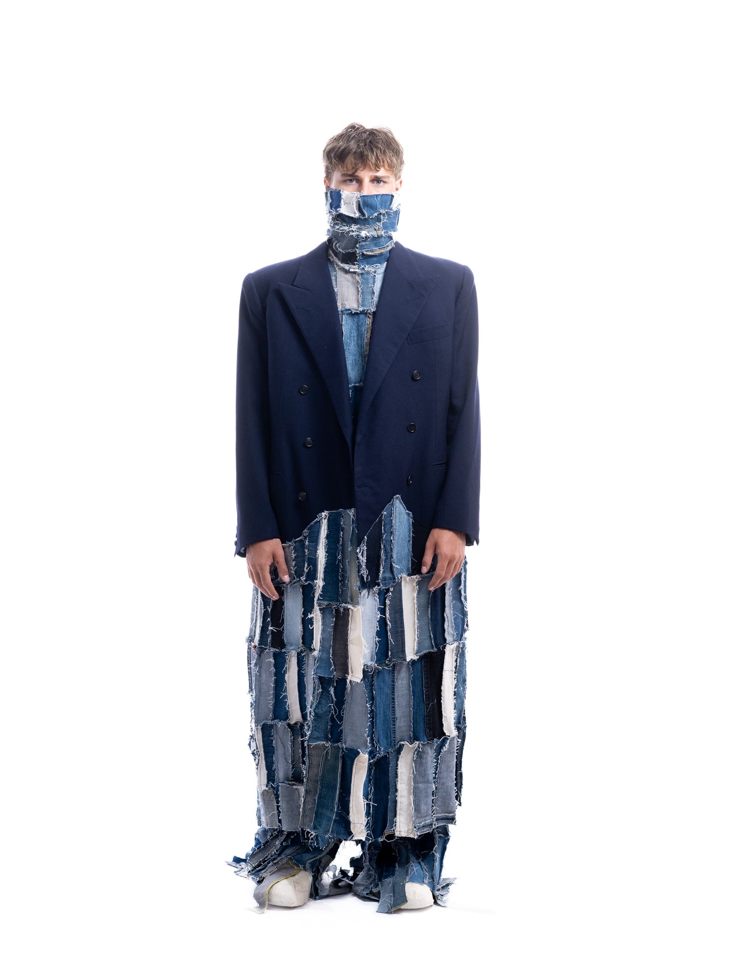 BB01 LE CORBUSIER - CAPPOTTO MISTO LANA E DENIM