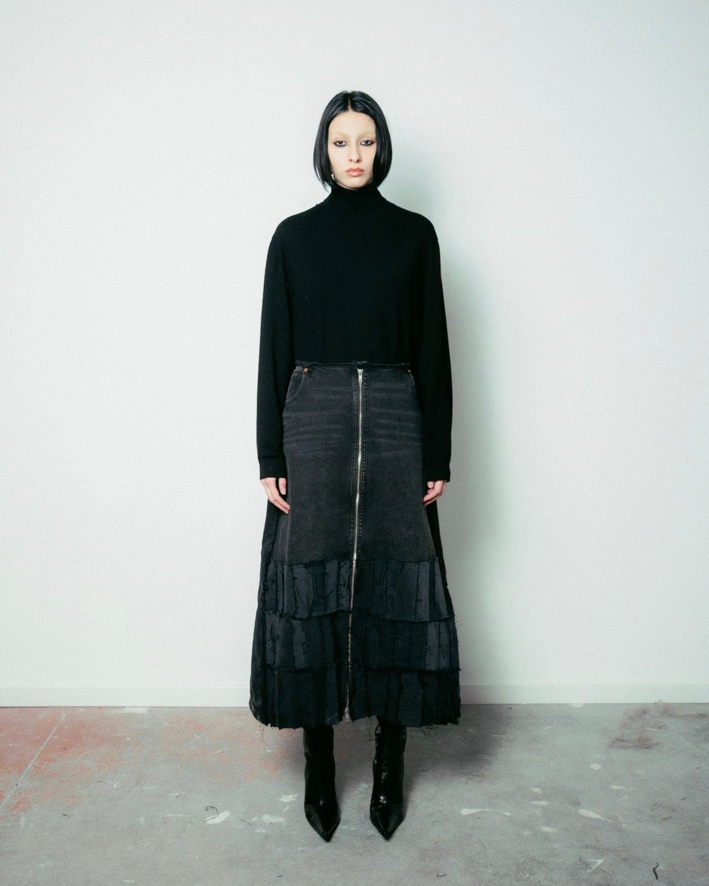 04BB+ SIRIUS BUILDING - GONNA LUNGA DENIM NERO