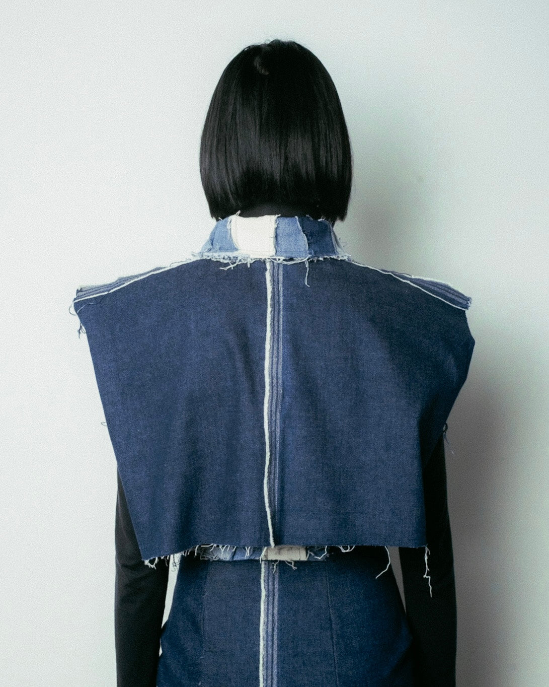 08BB+ CAMICIA DENIM CROP SMANICATA