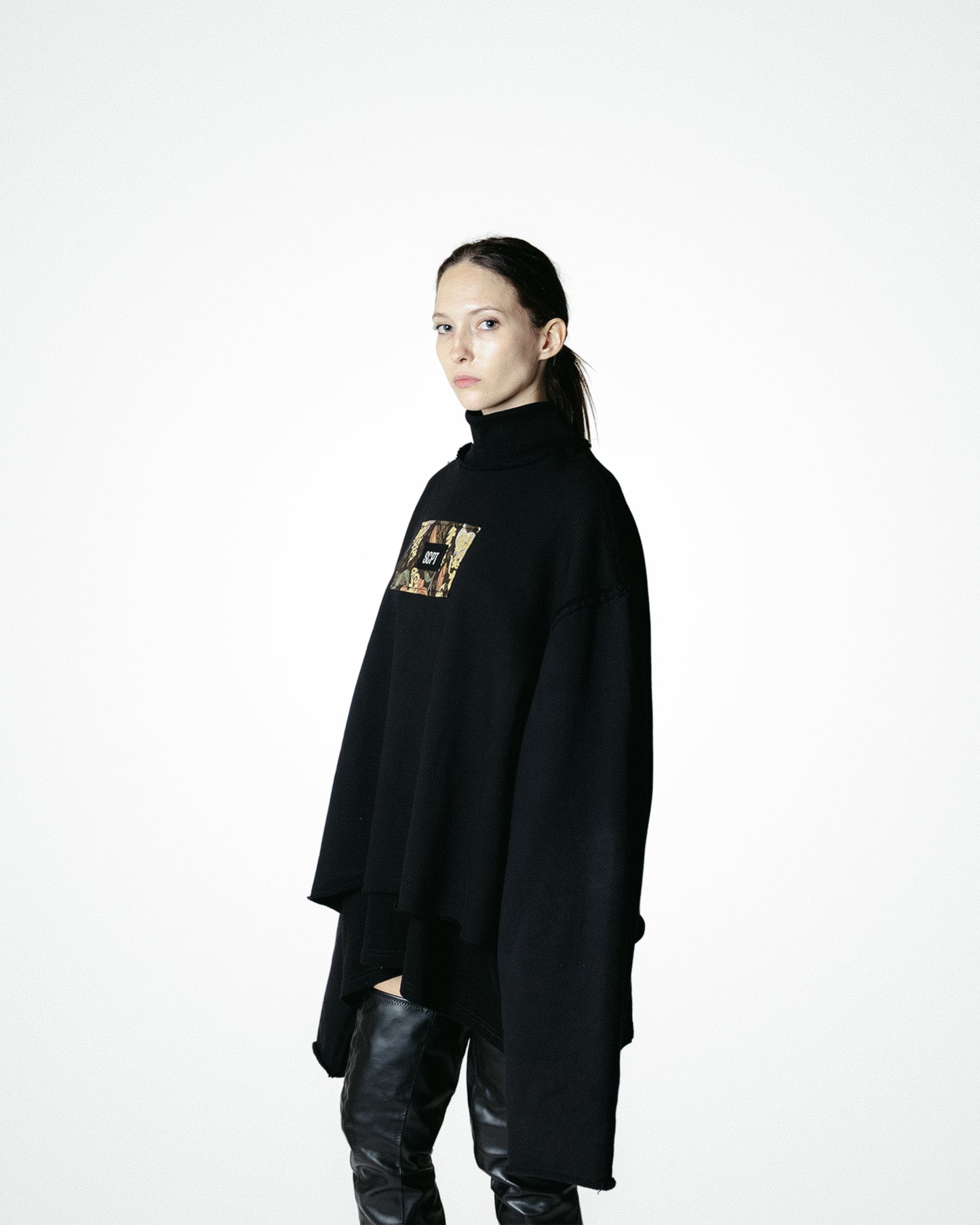 GHISA - FELPA OVERSIZE TAGLIO VIVO