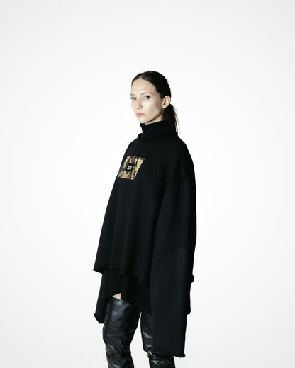 GHISA - FELPA OVERSIZE TAGLIO VIVO