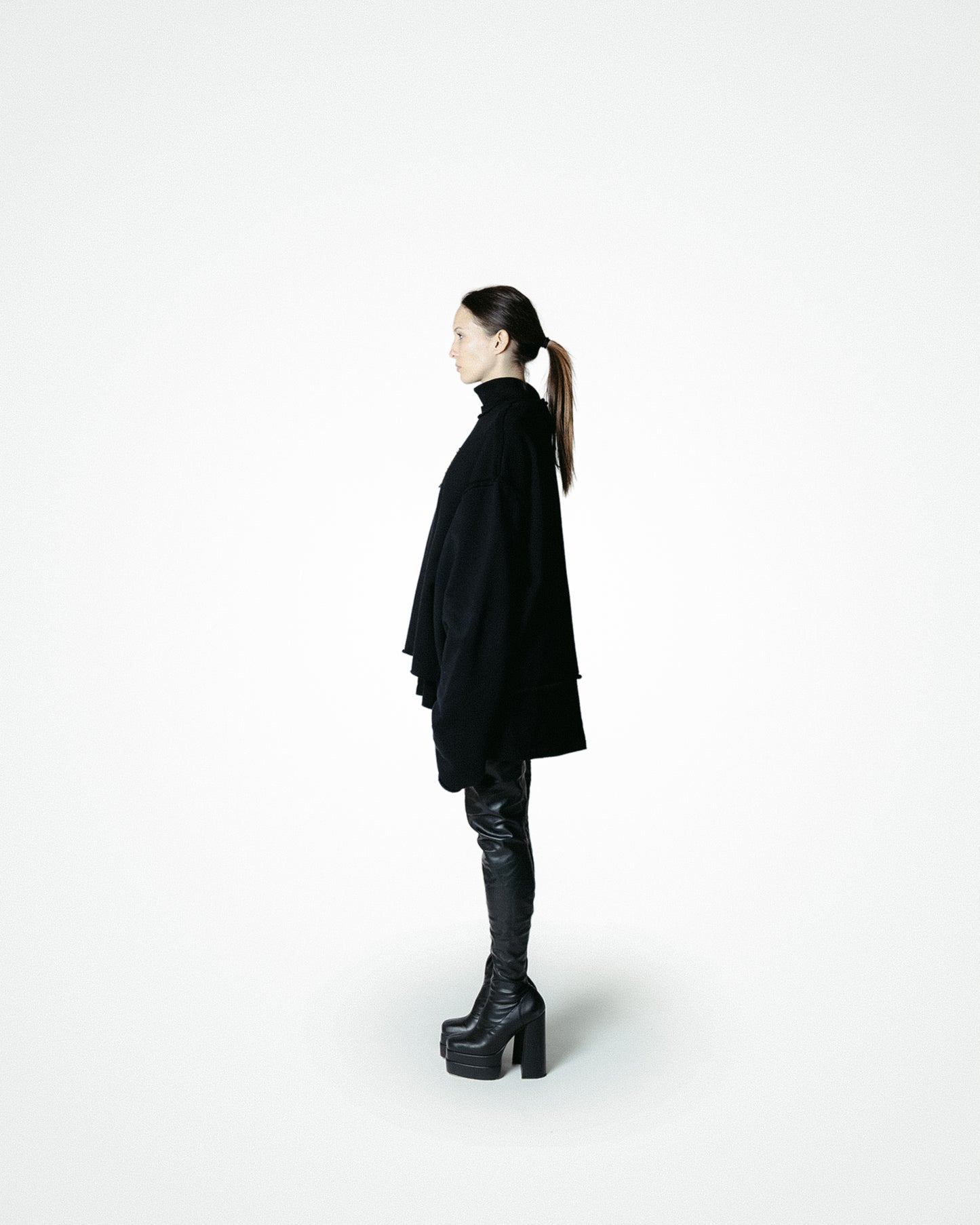 GHISA - FELPA OVERSIZE TAGLIO VIVO