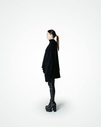 GHISA - FELPA OVERSIZE TAGLIO VIVO