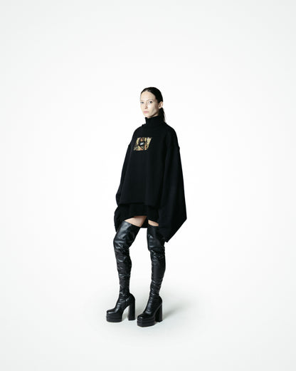 GHISA - FELPA OVERSIZE TAGLIO VIVO
