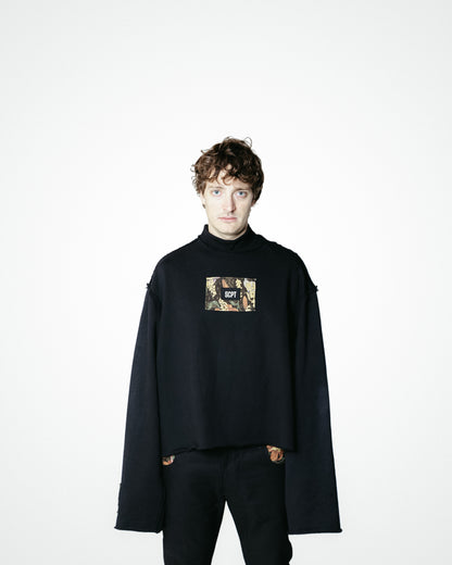 GHISA - FELPA OVERSIZE TAGLIO VIVO