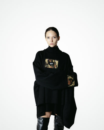 GHISA - FELPA OVERSIZE TAGLIO VIVO